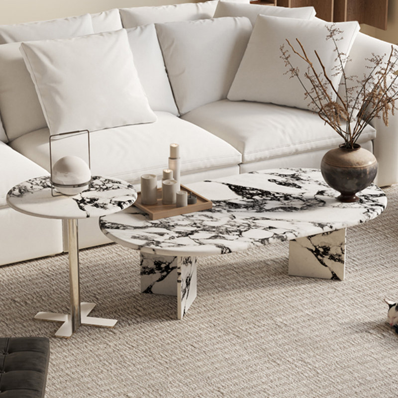 Cream style simple modern marble coffee table