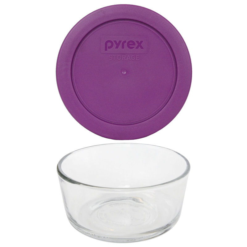Pyrex 7200 Glass Bowl & 7200-PC Matching Lid, Thistle Purple