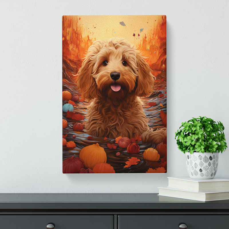 Labradoodle Conceptual No.2 - Wrapped Canvas, 50cm H x 35cm W x 3cm D