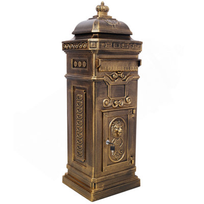 Mailboxs Mailboxes Residential The Court Large-Capacity Letter Box, Garden Floor Safety Mailbox, Outdoor Rainproof Postbox Statue ,Color Copper