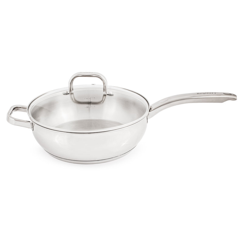 Poêle profonde en acier inoxydable 18/10 BergHOFF, 9,5 po, Argent / or
