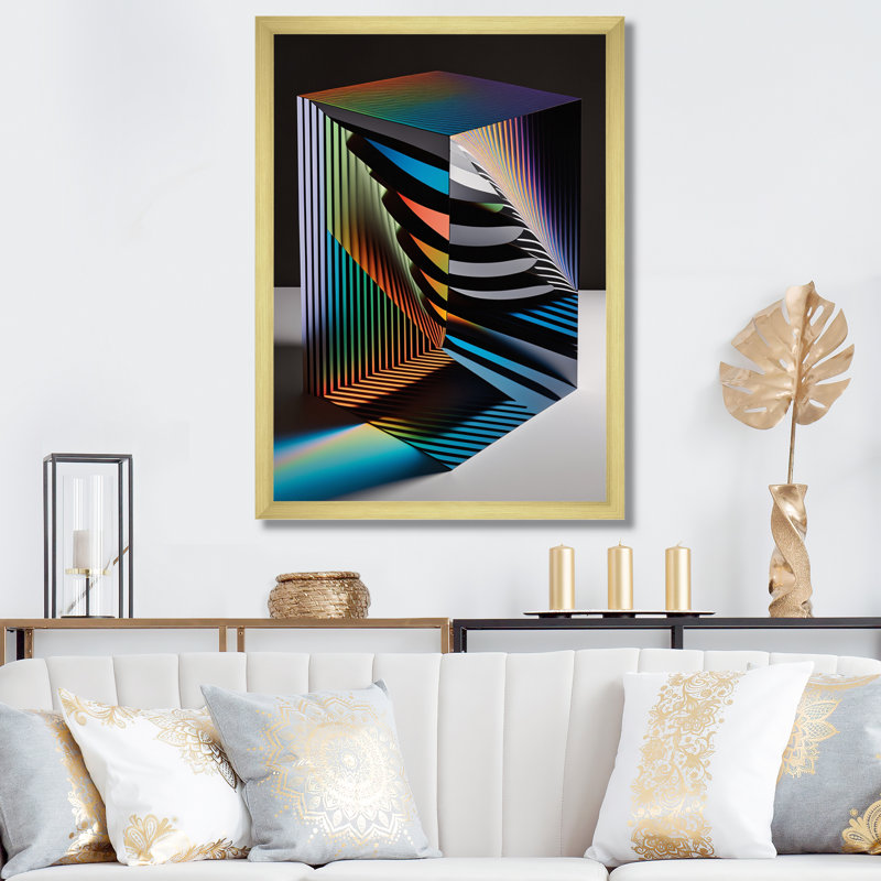 «Structural Geometric Architecture I», reproduction sur toile, Cadre doré à une seule photo, H 40 po x l 30 po x P 1,5 po