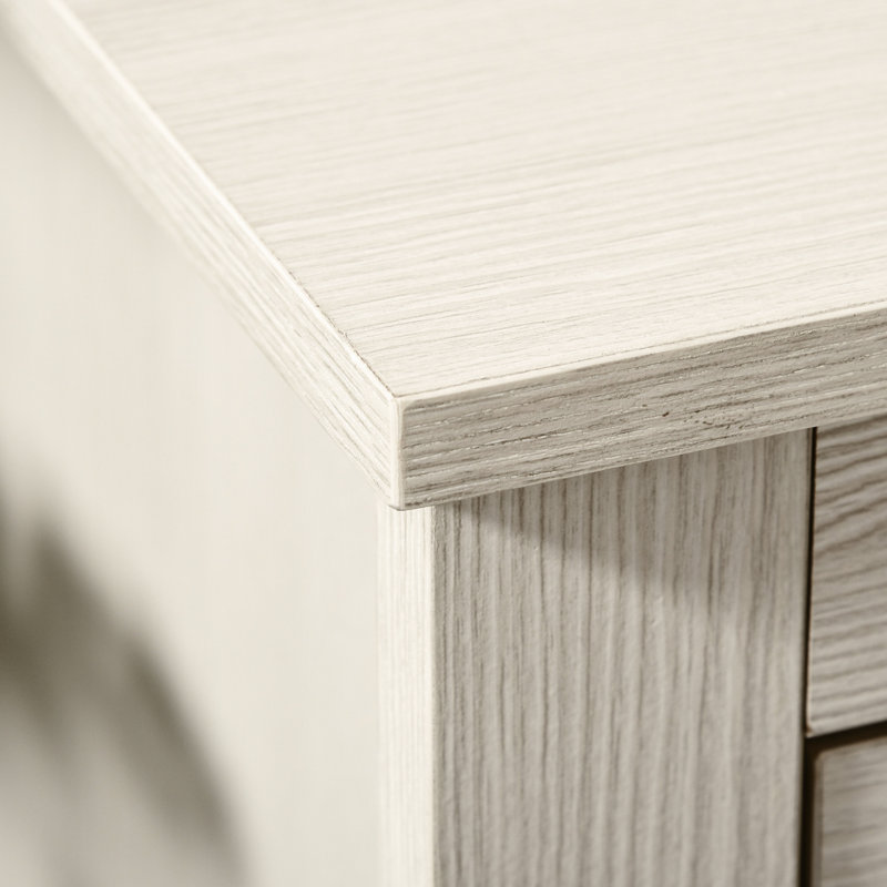 Bureau de rangement pour bureau personnel - blanc perle, 2 tiroirs, armoires, tablette réglable, design en flocon de neige