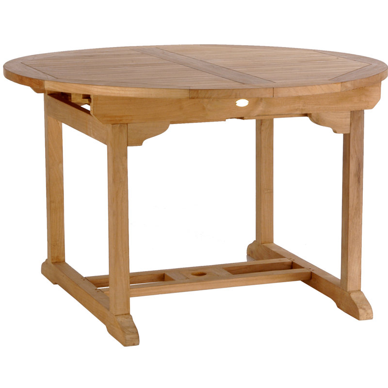 Clarisse 6 - Person Teak Wood Patio Dining Set with Round Table , Sunbrella® Cushions Included
