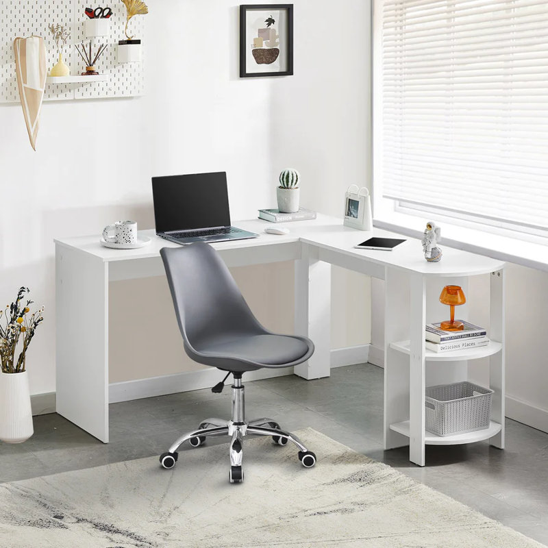L-Shaped Computer Desk, White