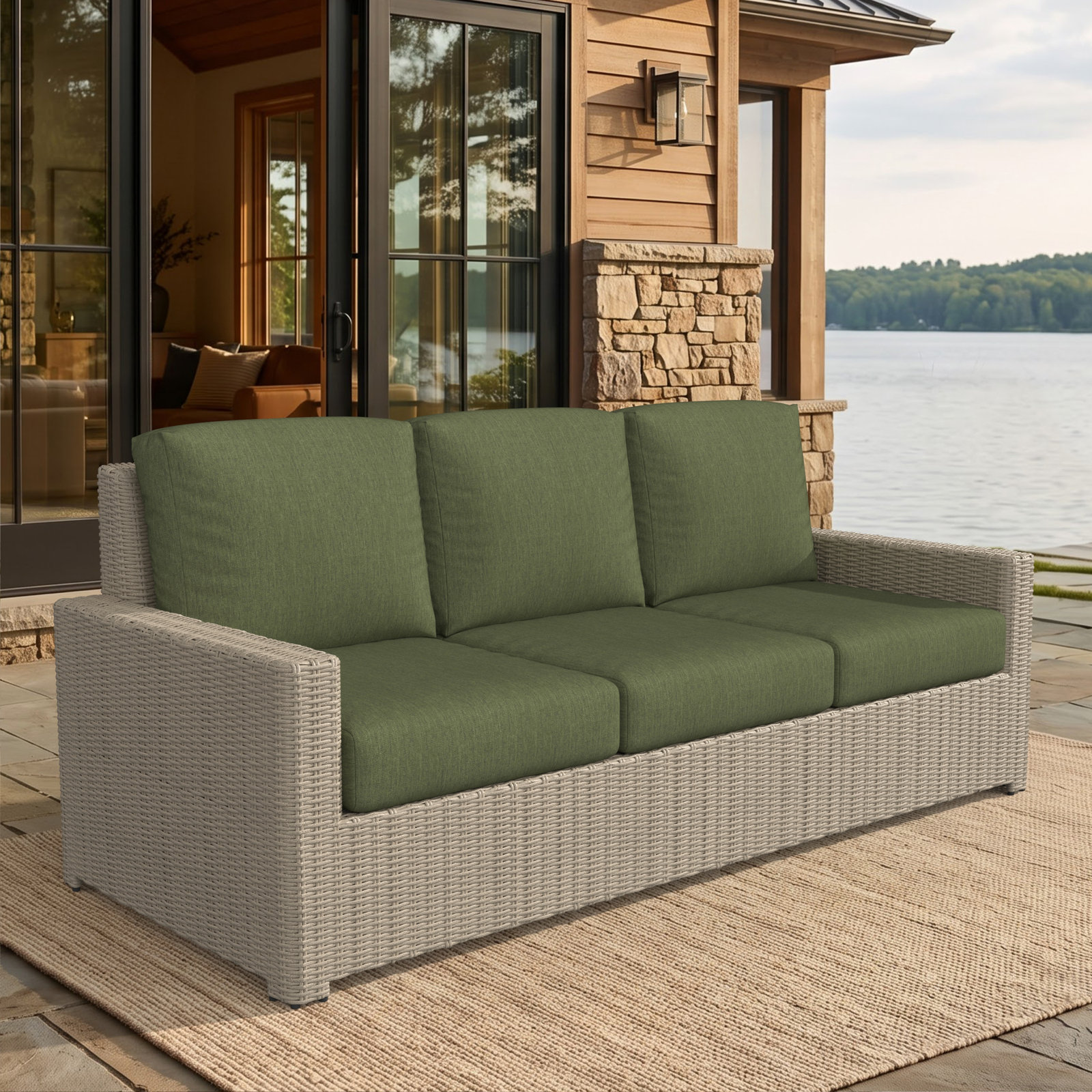 Henri 86" Sunbrella® Patio Sofa, Sunbrella® Canvas Navy