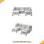 Canapé modulaire 96,5 po pour salon, canapé rembourré en chenille douce avec rangement, canapé 3 places avec deux repose-pieds en forme de U-412956764