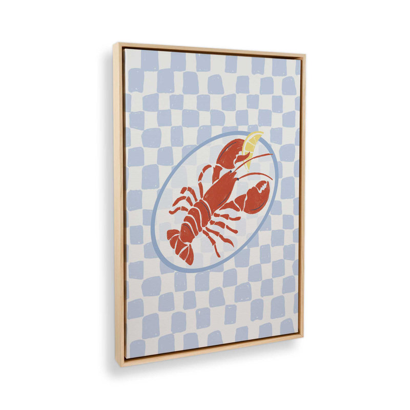 «Fresh Lobster I» par Garima Dhawan, impression sur toile, H 48 po x l 36 po, Cadre flottant, Tanné