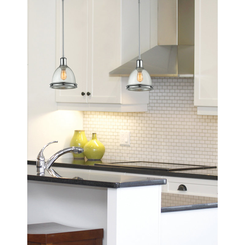Marquise 1 - Light Single Pendant, 57.25" H x 8" W x 8" D, Brushed Nickel