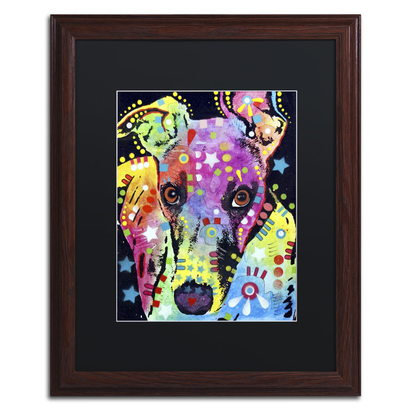 «Whippet», impression sur toile encadrée, Noir, H 20 po x l 16 po x P 0,5 po, Noir