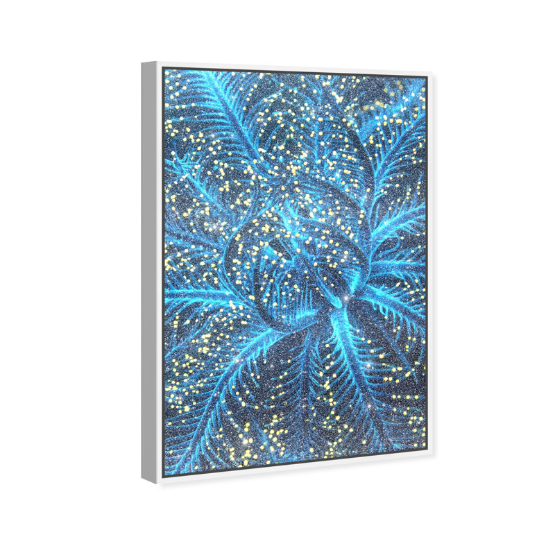 Neon Bloom Print by Oliver Gal, 46"H x 31"W, White Floater Frame