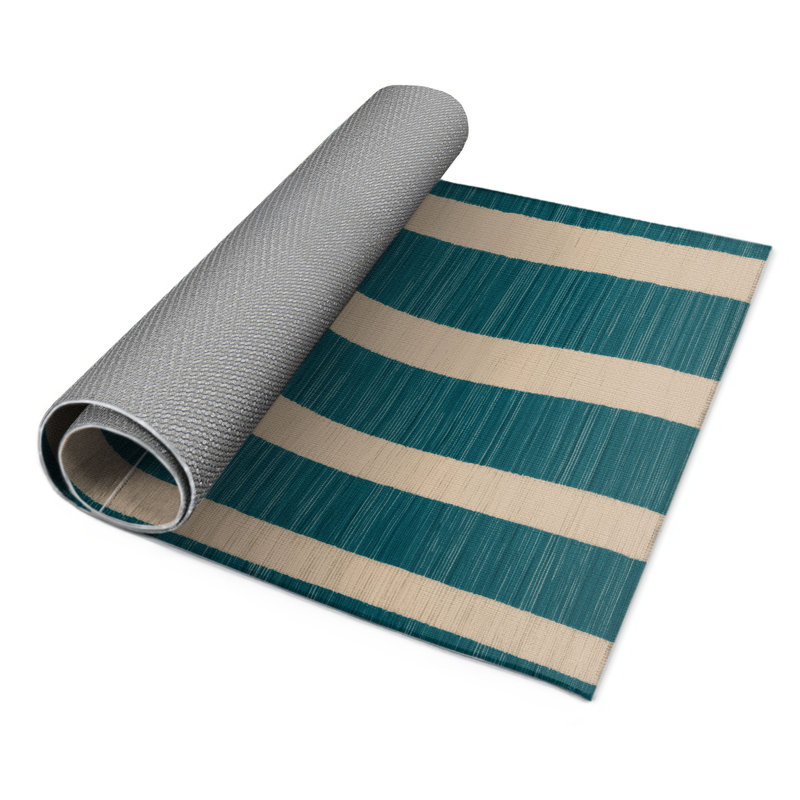 Tapis intérieur / extérieur vert HorizontalStripes, Rectangle 4pi x 6 pi