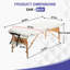 Table de massage 2 sections de lit de tatoo pliable Lit de massage portatif réglable de 73 po avec cadre en bois de polyuréthane, dossier en bois et appui-tête réglables pour les soins du visage