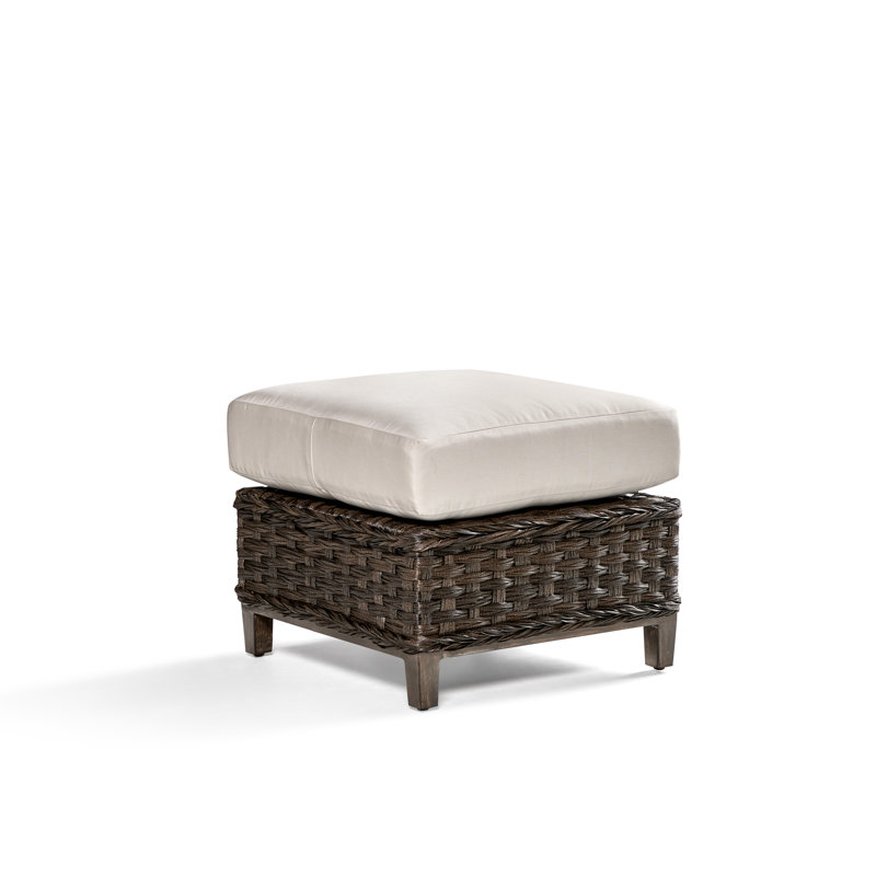Repose-pieds d'extérieur avec coussin Algis, gris