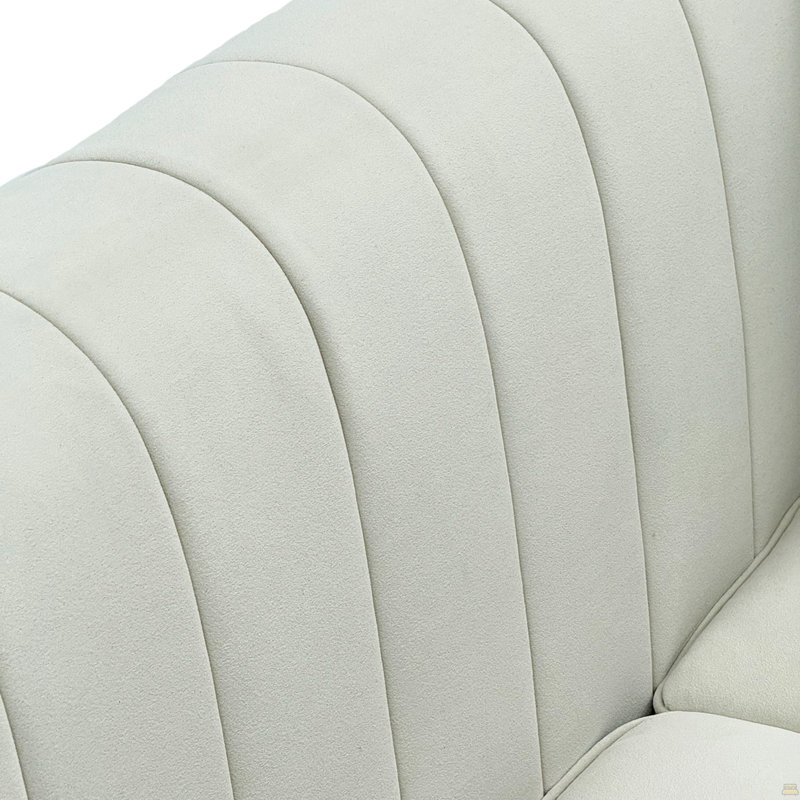 Chesterfield en velours 3 places, Beige