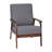 Commercial Grade Upholstered Mid Century Modern Arm Chair with Wooden Frame and Arms