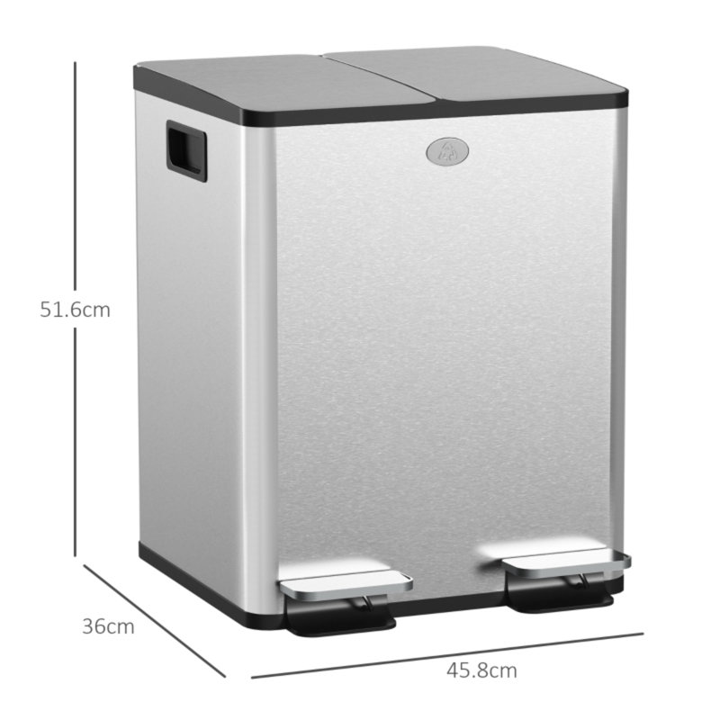 Stainless Steel Kitchen Trash Can, Silver