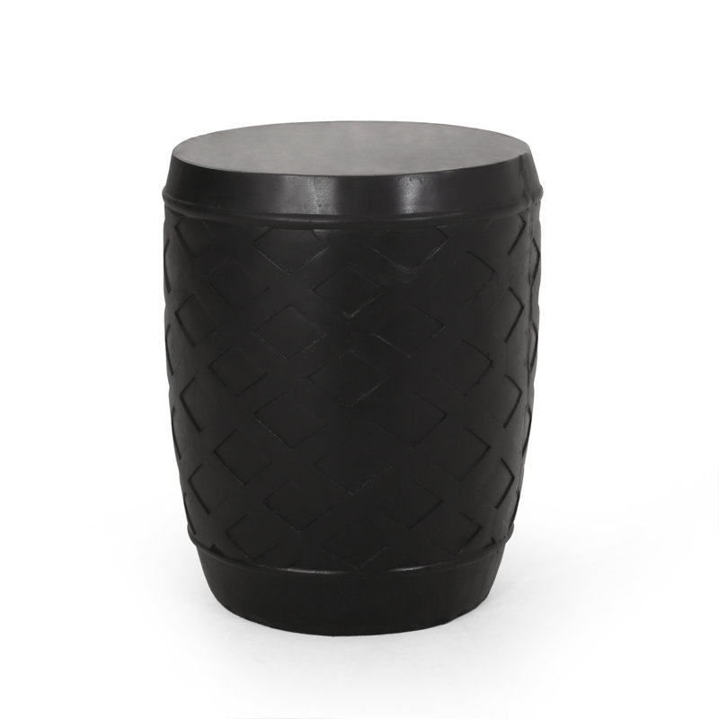  Table d'appoint d'extérieur avec motif géométrique en relief pour patio ou balcon, noir