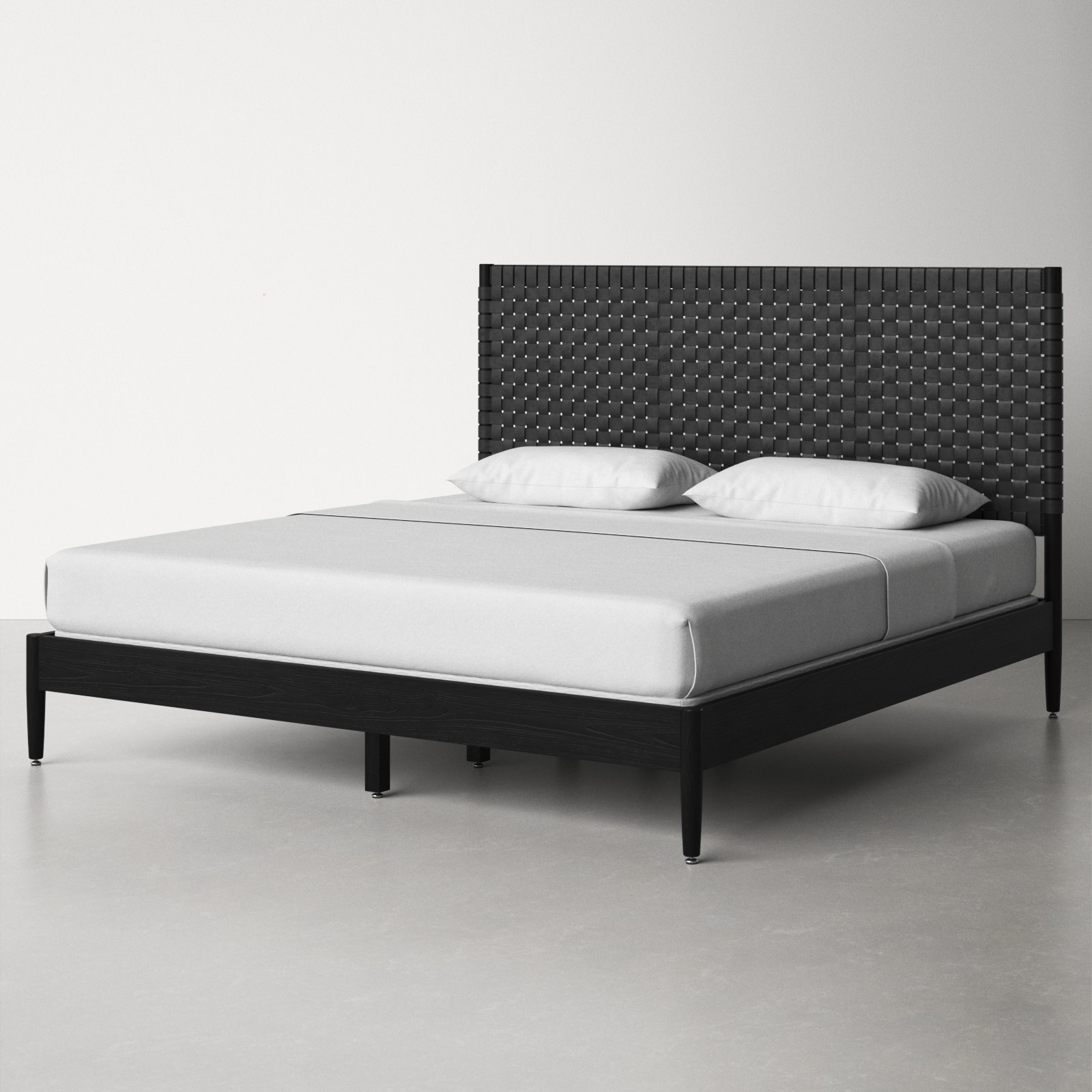 Tamita Leather Bed, King, Black