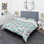  Ensemble de housse de couette en microfibre abstrait et moderne bleu et moderne-40701818