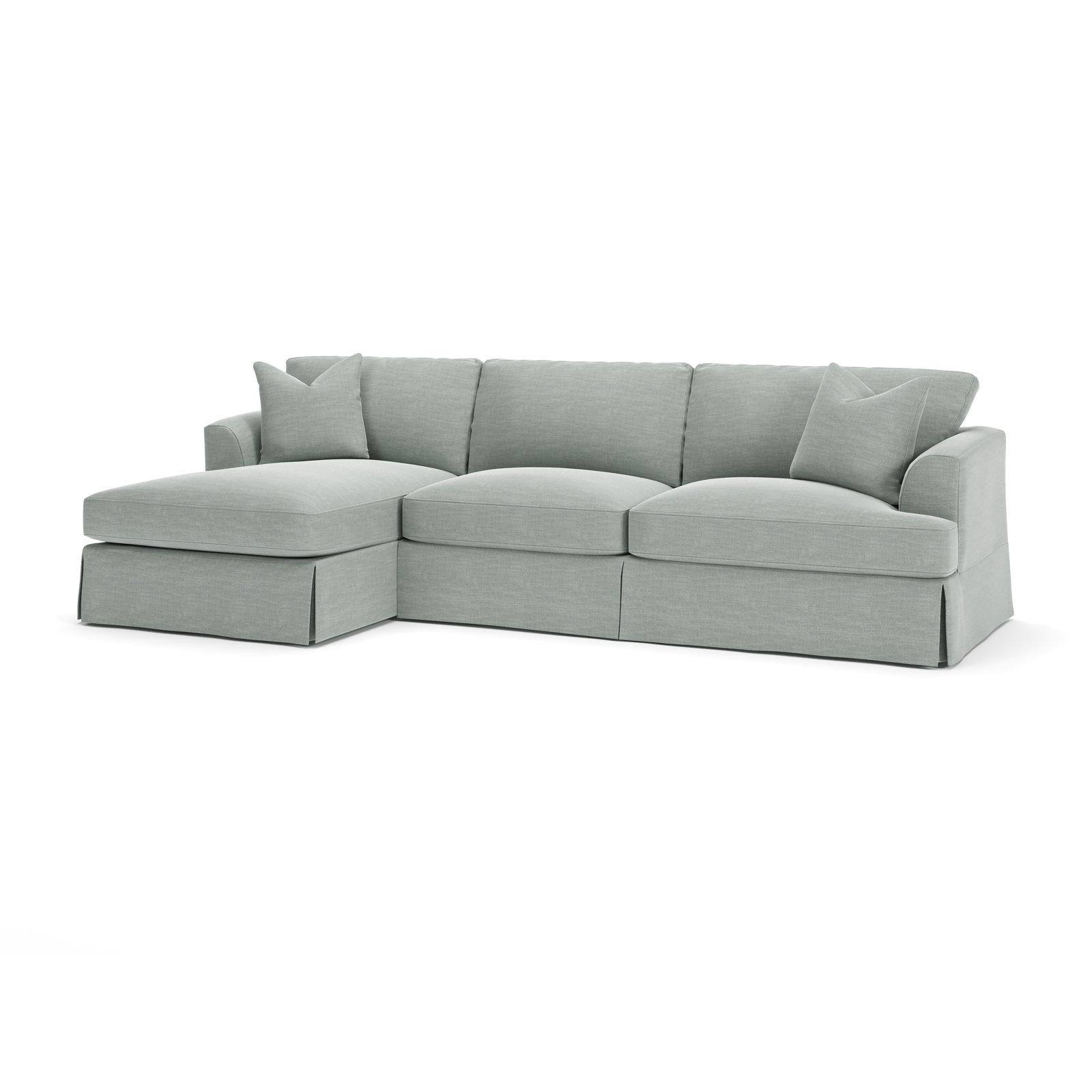Lucia Chaise Sectional, Left Hand Facing, Conversation Capri Basketweave