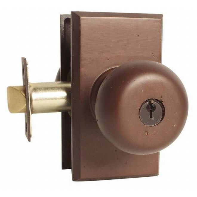 Ensemble de boutons-poussoirs à cylindre simple Emtek avec Rosette Sandcast # 3 et Winchester, Bronze moyen