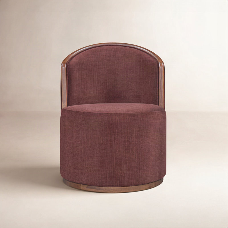 Chaise pivotante Teddrick Rossi crème, Mauve