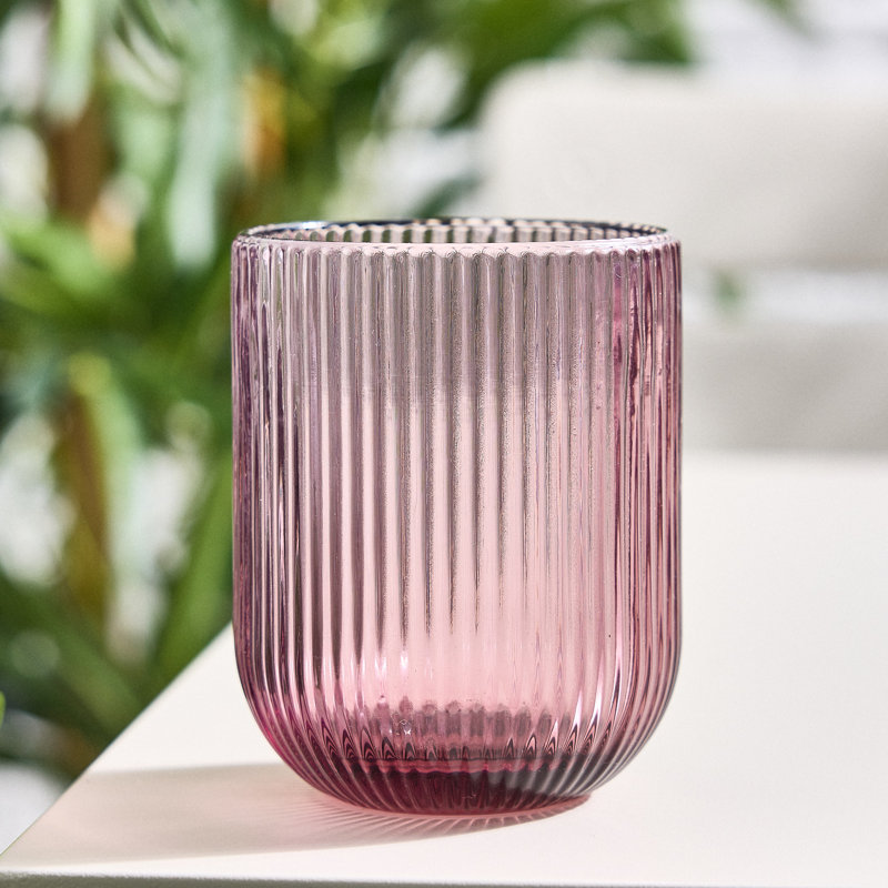 Chanyia Drinking Glass Set, Pink, 9.50" H