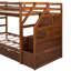 Lit superposé avec lit gigogne simple et 3 escaliers de rangement-733093044