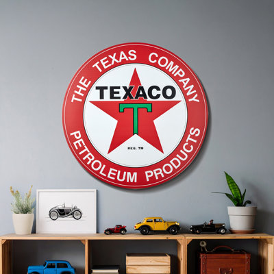 American Art Decor Texaco, plaque de métal 30 po - décoration murale rétro classique