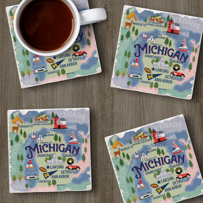 Ensemble de sous-verres 4 pièces Thirstystone Michigan
