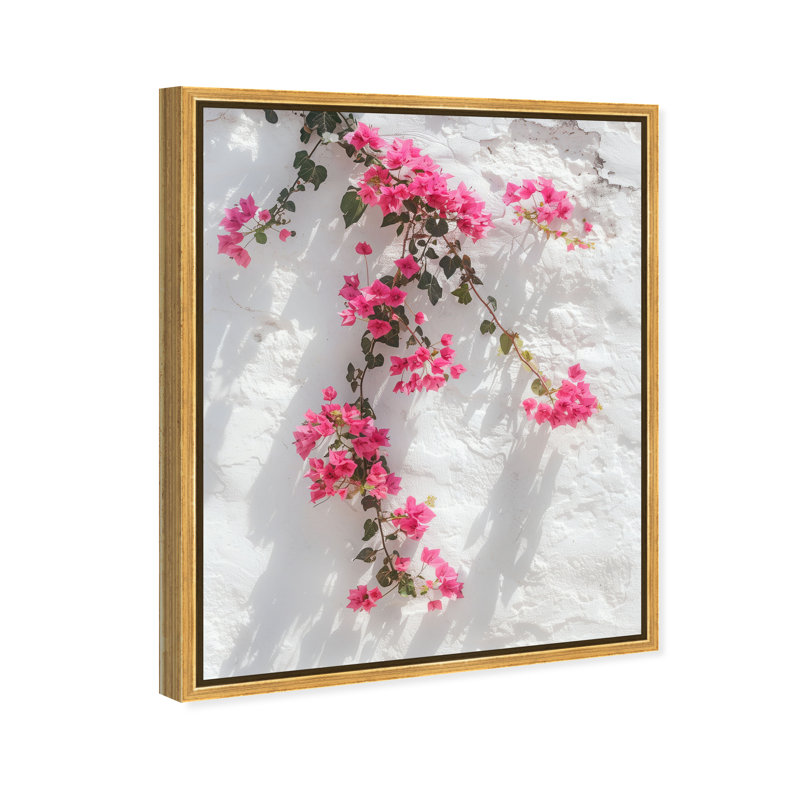 Santorini Blush Print by Oliver Gal, 21"H x 25"W, Gold Floater Frame