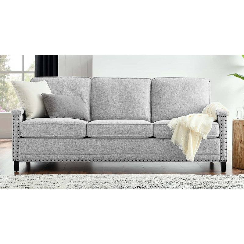 Canapé Ashton, Polyester gris clair