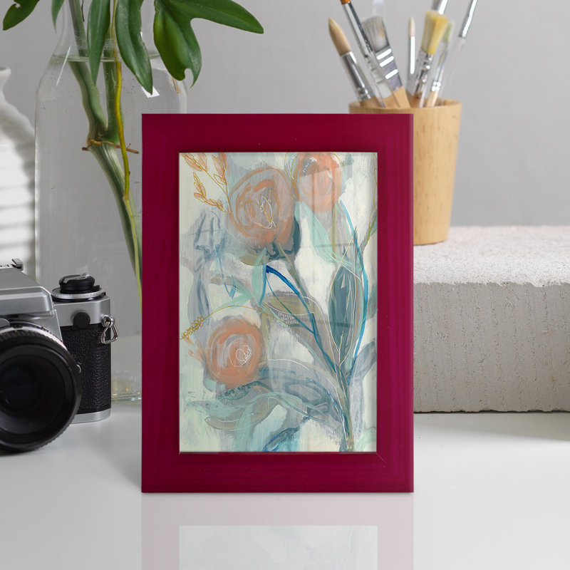 «Flower Grouping I», impression sur papier, Rouge, H 6 po x l 4 po x P 1 po