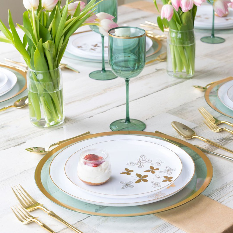 Assiettes en plastique blanches rondes 10,6 po Ecoqualité