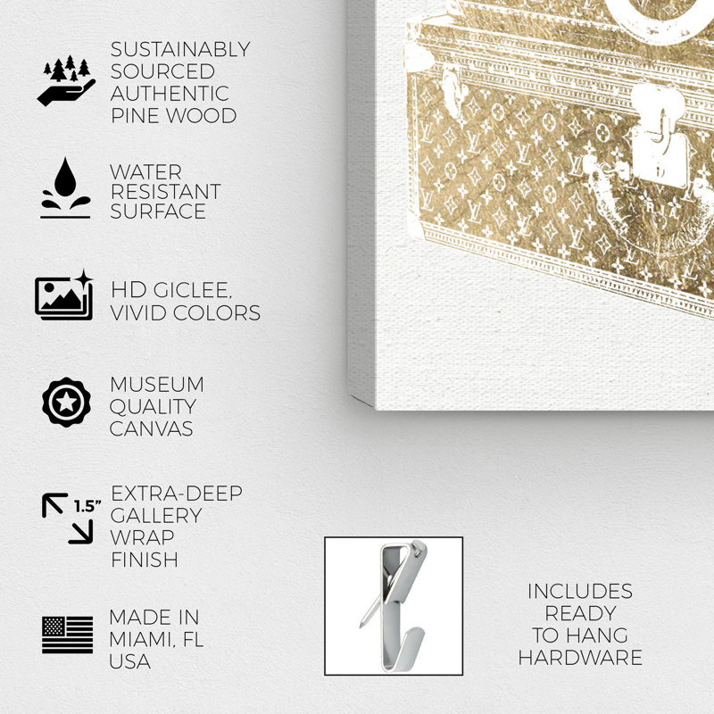 «Fashion and Glam Travel in Style», impression, H 20 po x l 20 po, Toile tendue