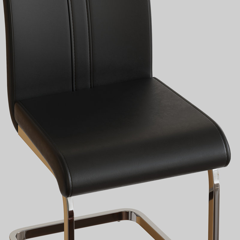 Modern Dining Chairs(Only Dining Chairs), Silver, Black