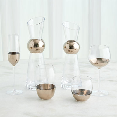 Metallic Orb 6oz. Wine Glass