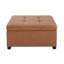 Repose-pieds capitonné en similicuir CARLSBAD, brun cognac