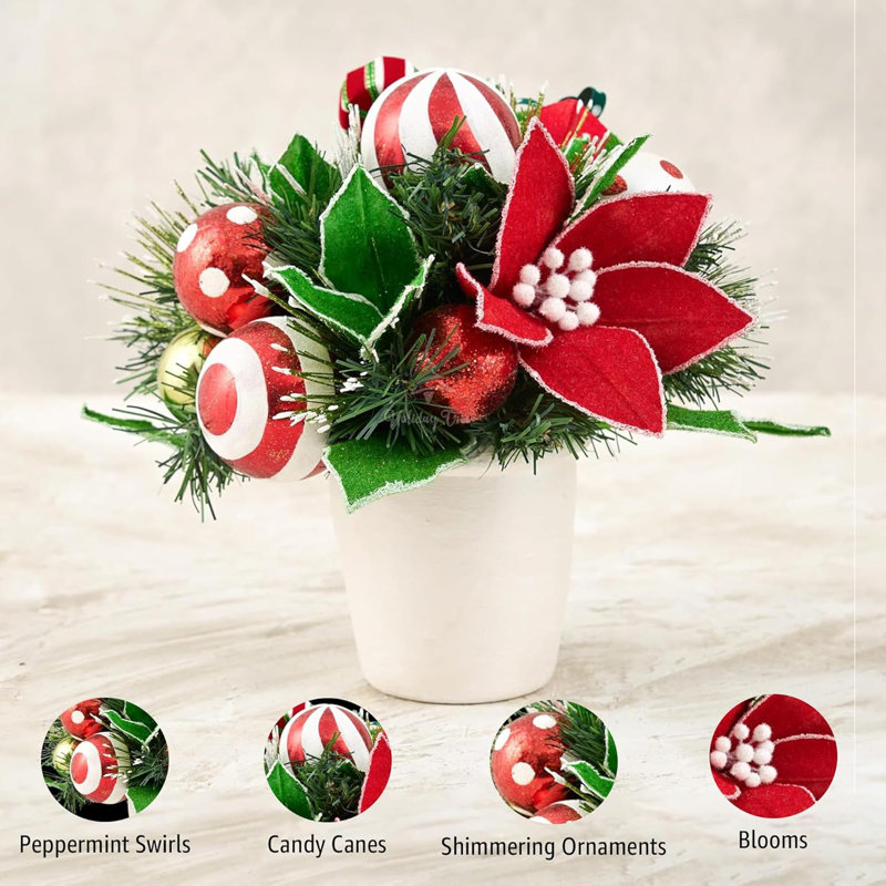 Arrangement de Noël à la menthe poivrée