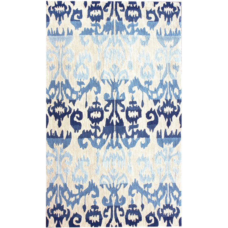Tapis ikat bleu Oliveri, Rectangle 6 pi x 9 pi