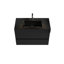 Meuble-lavabo flottant mural moderne de 36 po de couleur brun avec lavabo à surface solide noir mat, tiroirs souples-131320886-131320890