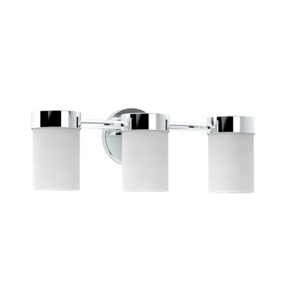 Glam 3-Light Vanity Light | Wall Mount Triple Sconce Lighting Fixture with Frosted Shades
