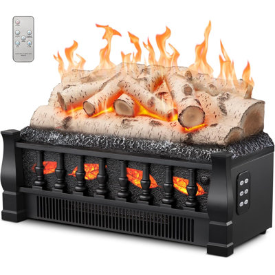 Electric Fireplace Log Inserts Heater, 21'' Freestanding Electric Fireplace Log Set, 5 Flame Brightness