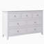 Commode 7 tiroirs en bois massif blanc