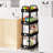 4-Tier Rolling Storage Cart With Lockable Wheels, Multi-Purpose Mobile Organizer For Kitchen, Bathroom, Laundry Room, Includes Classification Stickers