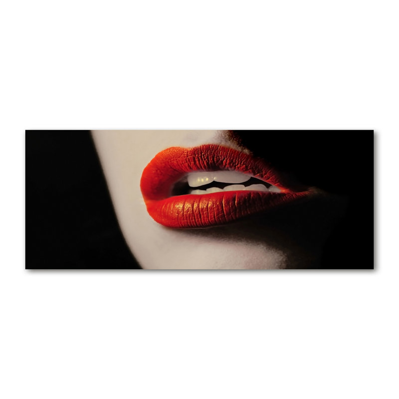 Red Lips - No Frame Print on Canvas