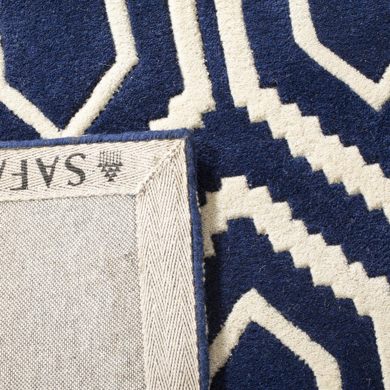 Deedie Hand Tufted Wool Geometric Rug, Rectangle 3' x 5'