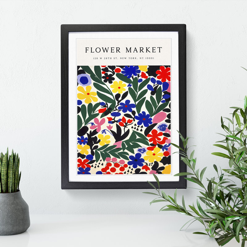 New York Flower Market Exhibition No.4 - Single Picture Frame Print on Wood, 46cm H x 34cm W x 2cm D
