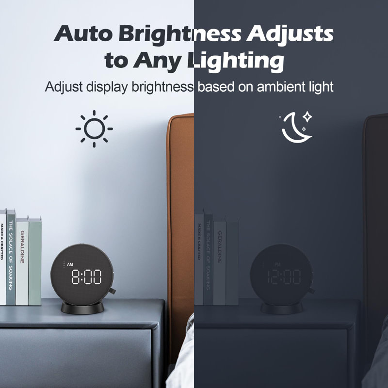 Digital Silicone Electric Alarm Tabletop Clock Black